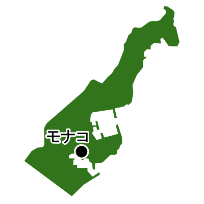 モナコ公国無料フリーイラスト｜首都名(緑)